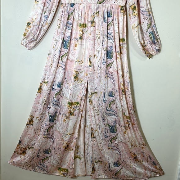 Miss Ord Printed Front V Neck Long Sleeve Maxi Dress. XL. NWT. - Picture 9 of 14